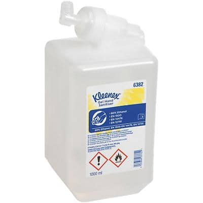 Kleenex 6382 Gel Hand Sanitiser Refill Alcohol Based 1L Pack of 6