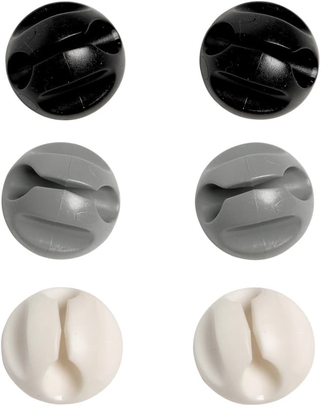 D-Line Cable Tidy Assorted 2.5 x 2 cm Pack of 6