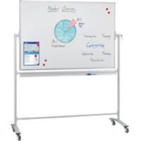 Franken Freestanding Magnetic Mobile Revolving Whiteboard Lacquered Steel 150 x 100 cm