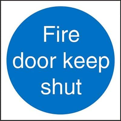 Fire Door Keep Shut Sign 10 x 10 cm Self Adhesive Vinyl