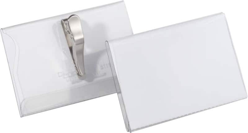 DURABLE Name Badge Crocodile Clip 9 x 5.4 cm Plastic Pack of 25