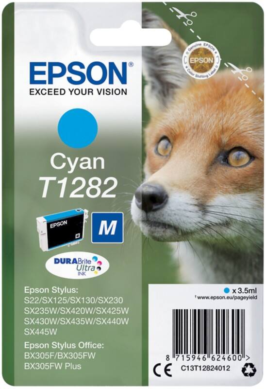 Epson T1282 Original Ink Cartridge C13T12824012 Cyan
