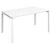 Dams International Rectangular Single Desk with White Melamine Top and White Frame 4 Legs Adapt II 1400 x 800 x 725 mm