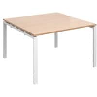 Dams International Square Boardroom Table with Beech Coloured MFC & Aluminium Top and White Frame EBT1212-WH-B 1200 x 1200 x 725 mm