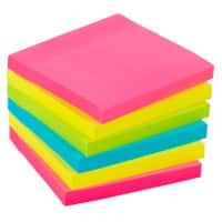 Office Depot Extra Sticky Notes 76 x 76 mm Assorted Colours Square 6 Pads of 90 Sheets