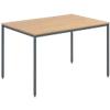 Dams International Rectangular Meeting Room Table with Oak Coloured MFC Top and Graphite Frame Flexi 1200 x 800 x 725mm