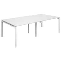 Dams International Rectangular Boardroom Table with White MFC & Aluminium Top and White Frame EBT2412-WH-WH 2400 x 1200 x 725 mm