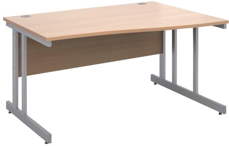 Dams International Momento Desk Freeform Beech Cantilever 1,400 (W) x 990 (D) x 725 (H) mm MFC (Melamine Faced Chipboard)