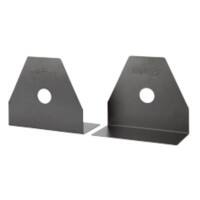 Standard Metal Book Ends Black 16.5 x 7.6 x 15.2 cm Pack of 2