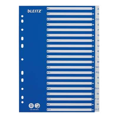 Leitz Indices A4 Blue, White 20 Part Perforated PP A - Z 1