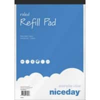 Niceday Notepad Adhesive A4+ Ruled Paper Soft Cover Blue Perforated 160 Pages 80 Sheets Pack of 5