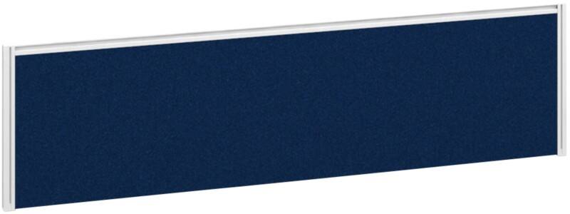 Dams International Desktop Fabric Screen Blue Aluminium White Frame 1400 x 30 x 380mm