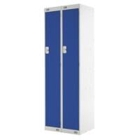 LINK51 Standard Mild Steel Locker with 1 Door Standard Deadlock Lockable with Key 2 300 x 450 x 1800 mm Grey & Blue
