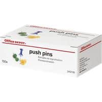 Office Depot Push Pins Assorted Pack of 100
