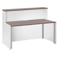 Dams International Rectangular Reception Desk with Walnut Melamine Top and White Frame Adapt 1,462 x 890 x 1,130 mm