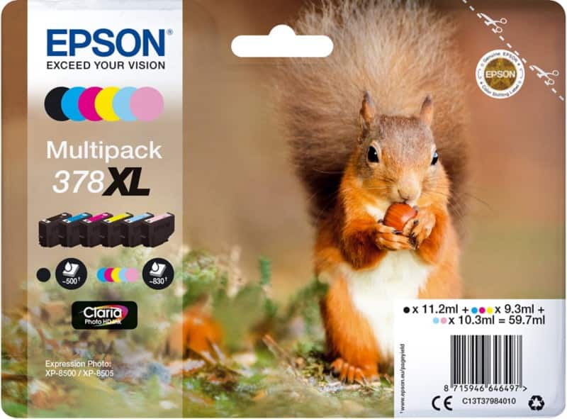 Epson 378XL Original Ink Cartridge C13T37984010 Black & 5 Colours Multipack Pack of 6