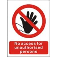 Warning Sign No Access Wall Mounted PVC (Polyvinyl Chloride) 20 x 30 cm