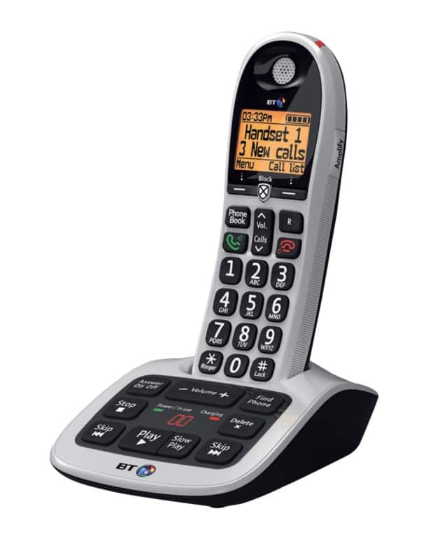 BT BT4600 Single Cordless Telephone Black, Silver