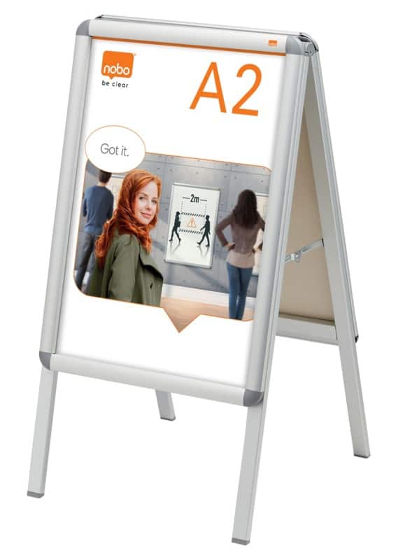 Nobo Premium Plus Pavement Sign A2 Silver