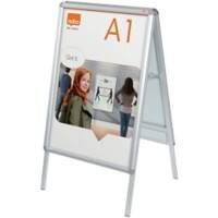 Nobo Premium Plus Pavement Sign Freestanding A1 Aluminium, Polyvinyl Chloride Silver Water Resistant Weatherproof