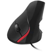 ewent Wired Vertical Ergonomic Mouse EW3156 Optical For Right-Handed Users With 1.25 m USB A Cable Black, Red