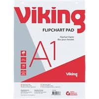 Viking Plain Standard Flipchart Pads Perforated A1 70 gsm 40 Sheets Pack of 5