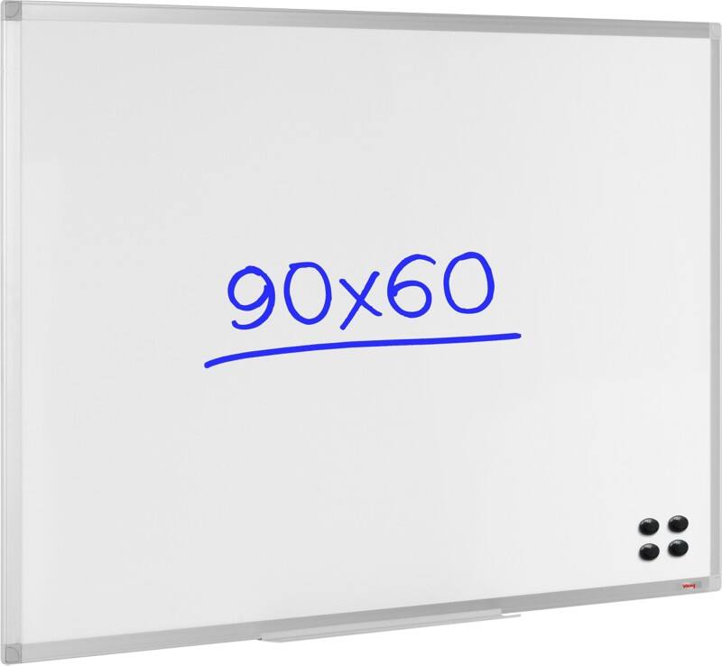 Viking Whiteboard Wall Mounted Magnetic Lacquered Steel Single 90 (W) x 60 (H) cm