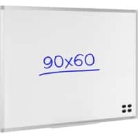 Viking Whiteboard Wall Mounted Magnetic Lacquered Steel Single Sided 90 (W) x 60 (H) cm