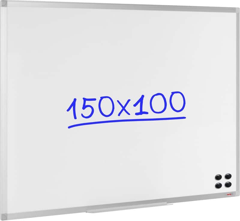 Viking Whiteboard Wall Mounted Magnetic Lacquered Steel Single 150 (W) x 100 (H) cm