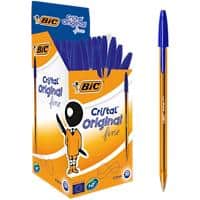Bic Cristal Soft Ballpoint Pen 1.2mm Tip 0.35mm Line Blue (Pack 50