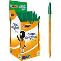 Bic Ballpoint Cristal Soft, 0.4 mm, Box of A 50 pcs, Green