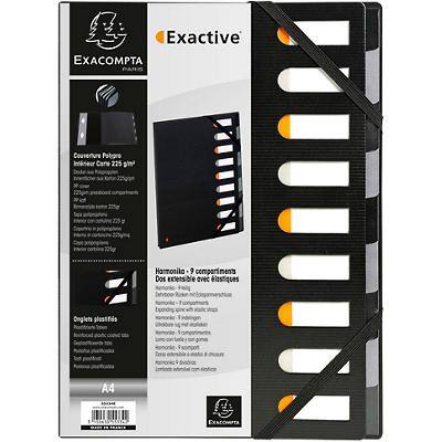 Exacompta Expanding File Harmonika A4 Black plastic 320 x 240 x 15 mm