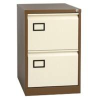 Bisley Steel Filing Cabinet with 2 Lockable Drawers 470 x 622 x 711 mm Brown, Cream