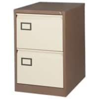 Bisley Steel Filing Cabinet with 2 Lockable Drawers 470 x 622 x 711 mm Brown, Cream