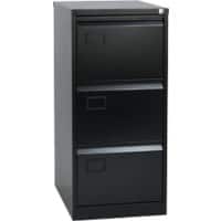 Bisley Steel Filing Cabinet with 3 Lockable Drawers 470 x 622 x 1,016 mm Black