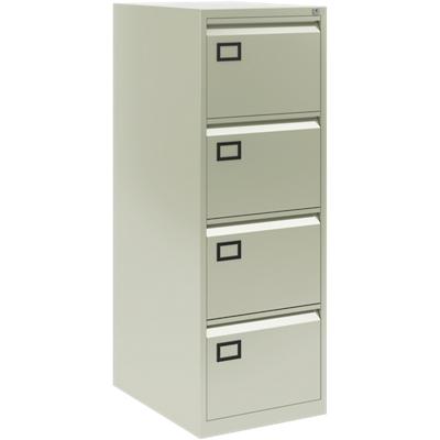 Bisley Filing Cabinet 4 Drawer Steel Lockable Grey 1312 X 470 X