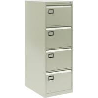 Bisley AOC Steel Filing Cabinet 4 Drawers Lockable 470 x 622 x 1,312 mm Grey