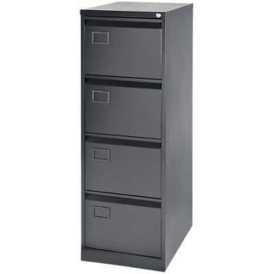 Bisley Filing Cabinet with 4 Lockable Drawers AOC4 Foolscap 470 x 622 x 1321mm Black