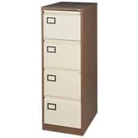 Bisley Filing Cabinet with 4 Lockable Drawers AOC4 470 x 622 x 1321mm Brown & Cream