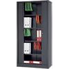 Realspace Tambour Cupboard Lockable with 4 Shelves Steel 1000 x 450 x 1980mm Black