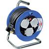 brennenstuhl Socket Cable Reel 3 Way Socket 15m Black & Blue