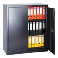 Realspace Regular Door Cupboard Steel 2 Shelves Lockable 920 x 420 x 1,000 mm Black