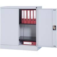 Realspace Regular Door Cupboard Steel 2 Shelves Lockable 920 x 420 x 1,000 mm Grey