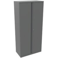 Bisley Double Door Locking Cupboard Lockable with 4 Shelves Metal Essentials 900 x 470 x 1970mm Goose Grey