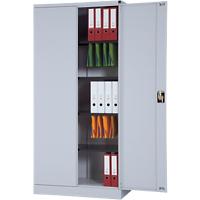 Realspace Regular Door Cupboard Steel 4 Shelves Lockable 950 x 450 x 1,950 mm Grey