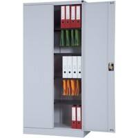 Realspace Regular Door Cupboard Steel 4 Shelves Lockable 920 x 420 x 1,950 mm Grey