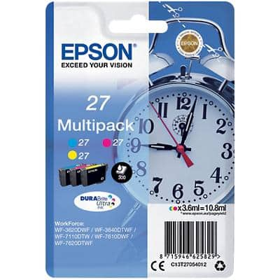 Epson 27 Original Ink Cartridge C13T27054012 Cyan, Magenta, Yellow Multipack Pack of 3