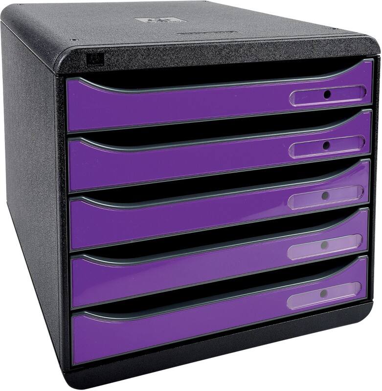 Exacompta Drawer Set Big-Box Plus Polystyrene Black, Purple 27.8 x 34.7 x 27.1 cm