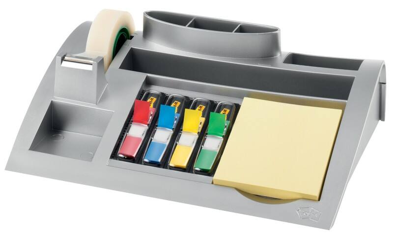 Post-it Desk Organiser C50 Plastic Silver 25.6 x 16.6 x 6.8 cm