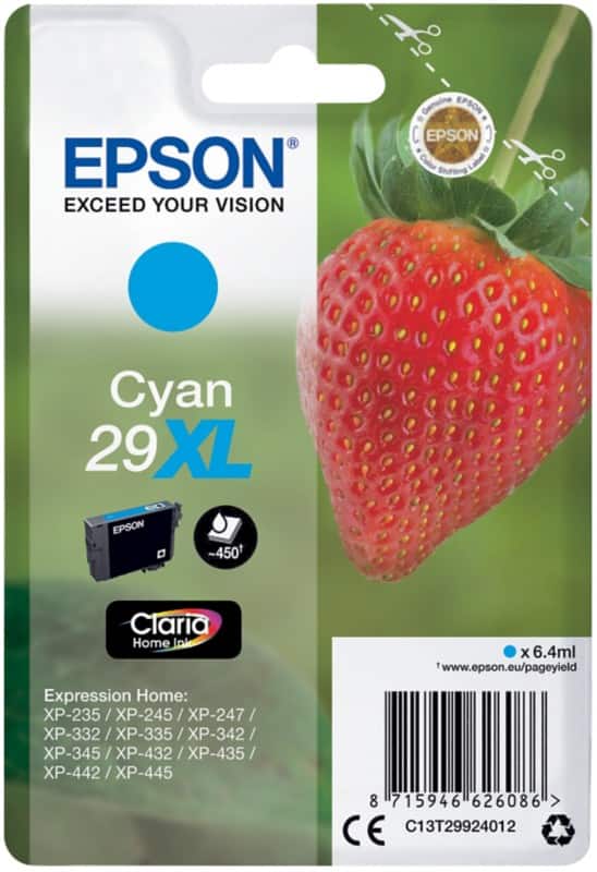 Epson 29XL Original Ink Cartridge C13T29924012 Cyan